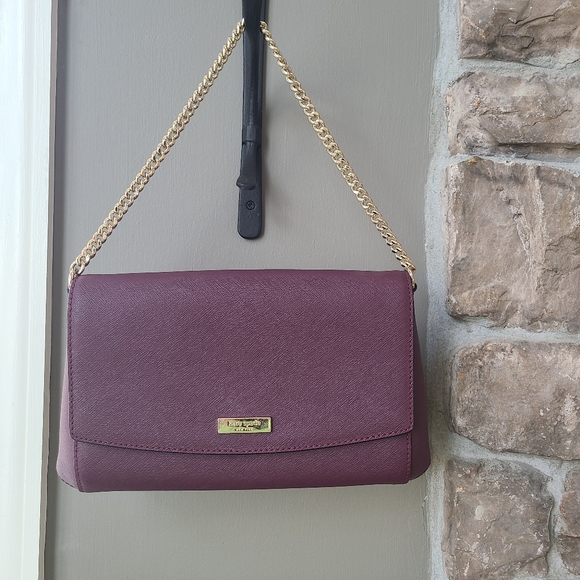 Kate Spade Deep Plum Saffiano Leather Crossbody Bag - Picture 3 of 7